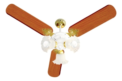 Ventilador De Teto New Zeta 3 Pás Branco/mogno