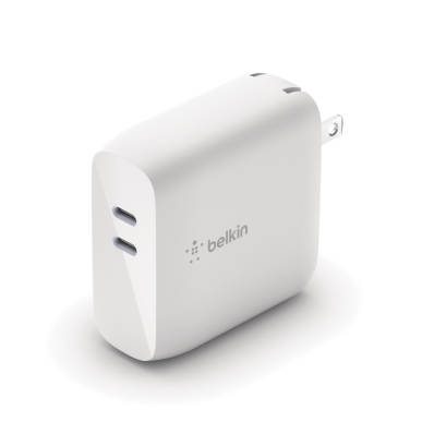 Carregador de Parede Belkin 68W 2P USB-C Gan Fast Charger Branco - WCH003DQWH