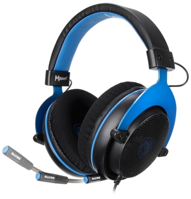 Fone Headset Gamer Sades Mpower com Fio PC/ PS4/ Switch/ Xbox Preto/ Azul
