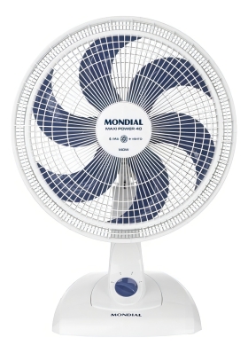 Ventilador De Mesa Maxi Power V40w 40cm Mondial Cor da estrutura Branco Cor das pás Azul