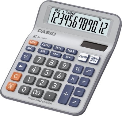Calculadora Casio DC-12M (12 Digitos) - Cinza