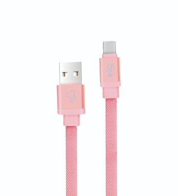 Cabo USB-C Elg CNVC10PK Cabo Em Tecido Canvas (1 Metro) Rosa