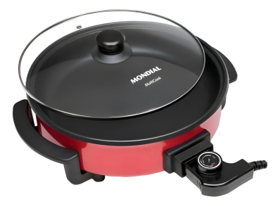 Panela Elétrica Mondial Tampa Vidro Multicook Redpe-28 110v Vermelho 60