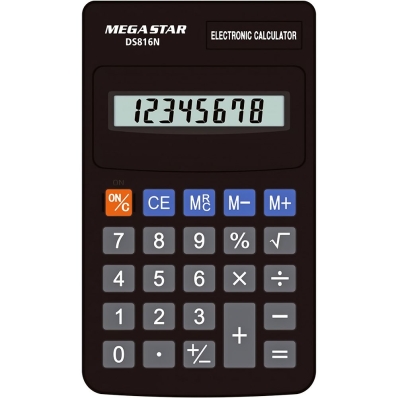 Calculadora Mega Star DS816 8 Digitos - Preto