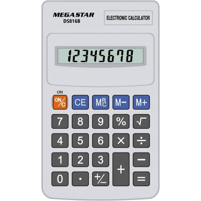 Calculadora Mega Star DS816 8 Digitos - Branco