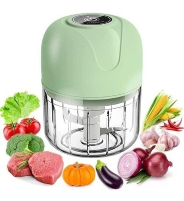 Mini Processador Alimentos Alho Elétrico Recarregável Usb Cor Verde
