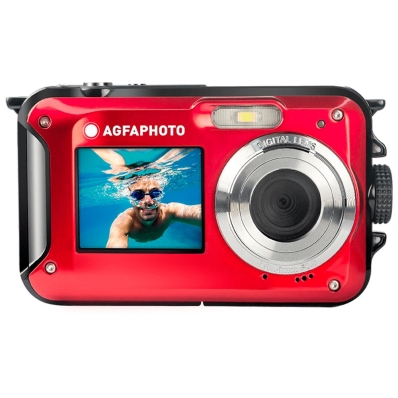 Camera Digital Agfaphoto Realishot WP8000 - 24MP - A Prova DAgua - Tela Dual 2.7" + 1.8" - Vermelho
