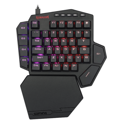 Teclado Mecanico Redragon K585RGB Diti One - Handed RGB - Preto (Outemu Brauwn)