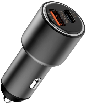 Carregador Veicular Wiwu PC100 38W USB-C + QC3.0 - Preto