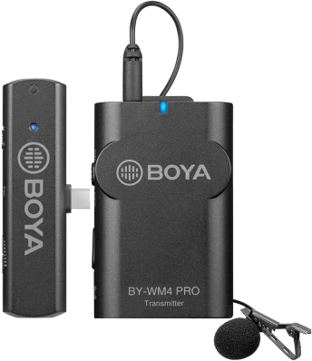 Sistema Sem Fio Boya BY-WM4 PRO-K5 com Microfone de Lapela