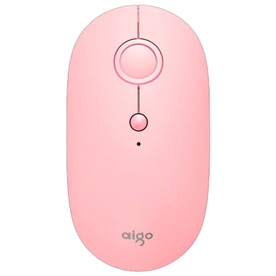 Mouse Aigo M300 1600DPI Sem Fio - Rosa