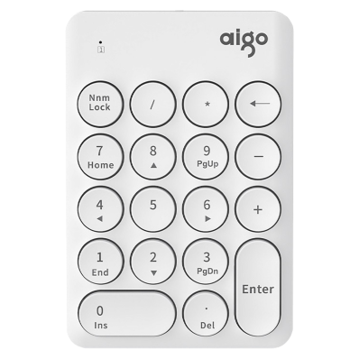 Teclado Numerico Aigo N18 / Sem Fio - Branco