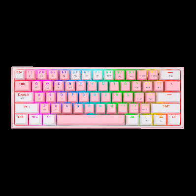 Teclado Gamer Redragon K616-RGB PW Fizz Pro - Rosa/Branco