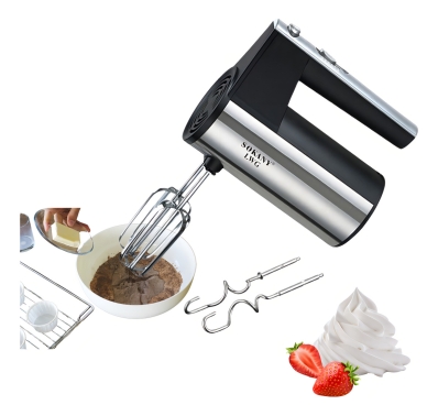 Batedeira Mão Elétrica Misturador Bolo Multifuncional 300w Cor Preto E Cinza Frequência 60hz
