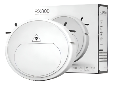 Aspirador De Pó Pelo Robô Redondo Inteligente Sem Fio Rx800 Cor Preto/Branco usb