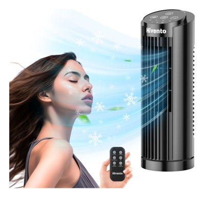 Ventilador Torre De Mesa Portátil Com Oscilação 70° Estrutura Preto Pás Preto Diâmetro 11 Cm Material Das Pás Plástico Quantidade De Pás 0