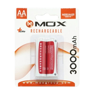 Pilha Mox Recaregavel AA com 2 3000MAH