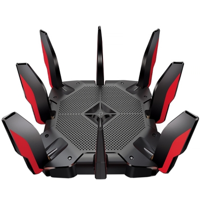 Roteador Wireless TP-Link Archer AX11000 1148 MBPS Em 2.4GHZ + 4804 MBPS Em 5GHZ - Preto/Vermelho