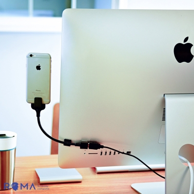 Cabo Fusechicken USB-A/Lightning 20CM Bobine Blackout Everywhere Mount Preto - LV8