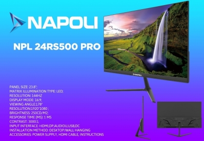 Monitor 24 Napoli NPL-24RS500 Pro 144HZ/1MS/Slim/FHD