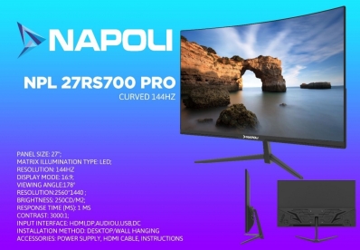 Monitor 27 Napoli NPL-27RS700 Pro Curve 165HZ/2K/1MS
