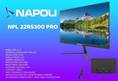 Monitor 22 Napoli NPL-22RS300 Pro 75HZ/1MS/Slim/FHD