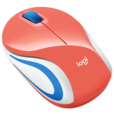 Mouse Sem Fio Logitech M187 Ate 1.000 Dpi - Laranja/Branco