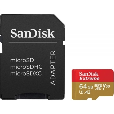 Cartao Microsd 64GB Sandisk Extreme U3 170MB