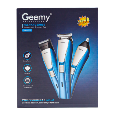 Barbeador Kit Eletrico 3 Em 1 Geemy GM-6658 220V