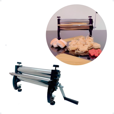 Cilindro De Massa Cromado Manual Pizza Pastel Macarrão Pão Cor Prateado