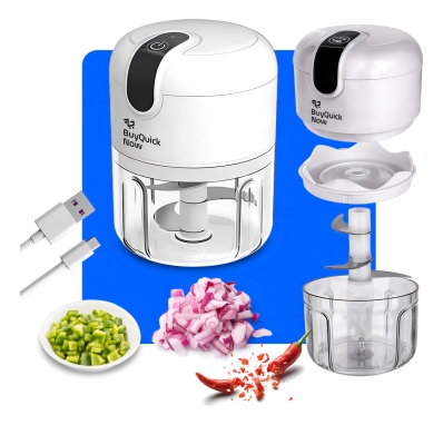 Mini Triturador Processador De Alimentos 250ml 3 Lâminas Acrilico Elétrico Usb Potente Cebola Legumes Alho Bqn branco