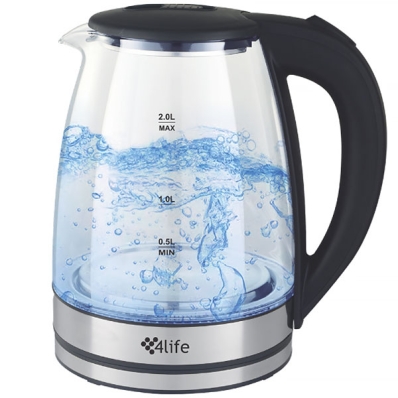 Jarra Eletrica 4LIFE FLG2220 1.500 Watts 2 Litros 220V ~ 50/60HZ - Prata/Preta