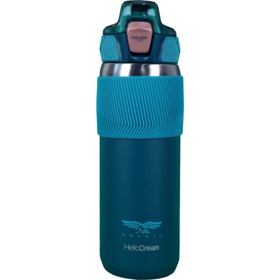 Garrafa Termica Morgan Shannon com Tampa de Botao - Azul Celeste 580ML