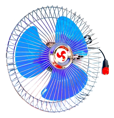 Ventilador Para Barco Carro Caminhão Automotivo 22 Cm Estrutura Azul Pás Azul Material Das Pás Plástico Quantidade De Pás 3