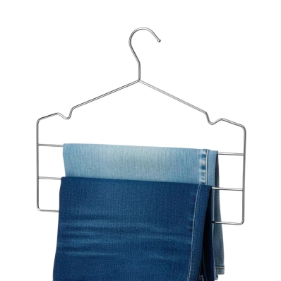 Cabide Triplo Aço Cromado Para Calça Kit 2 Peças - Arthi