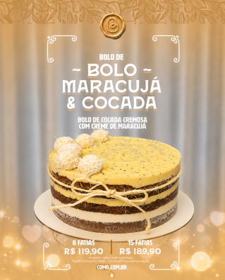 Bolo Maracujá & Cocada
