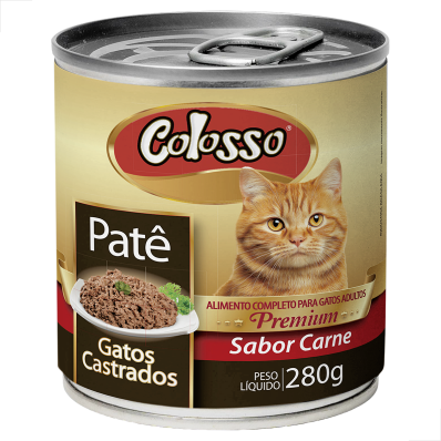 Pate Colosso Premium Gatos Castrados Sabor Carne 280g