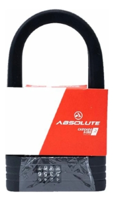 Cadeado U Lock Absolute Bike Com Segredo Silicone Anti Risco Preto
