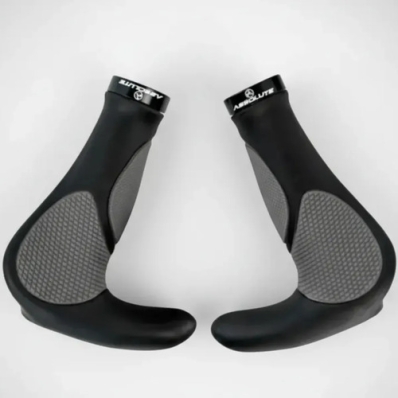 Manopla Absolute Mtb Com Bar End Borracha Antiderrapante Preto