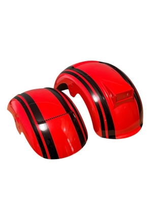 Conjunto Para-Lamas Vermelho Preto Refletivo - Peças Scooter Eletrica