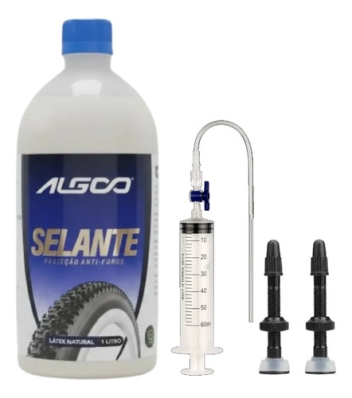 Selante 1 Litro Pneu Tubeless Algoo + Valvula + Aplicador