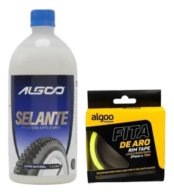 Kit Selante Liquido 1 Litro Tubeless Algoo + Fita Aro 21mm