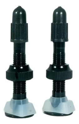 Par V&aacute;lvulas Tubeless Bico Fino 48mm Bike Mtb Tsw Preto