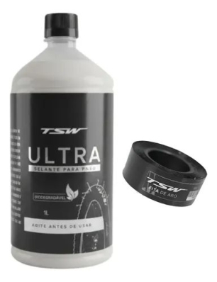 Selante Tubeless Para Pneu Bike Tsw 1 Litro + Fita Aro 18mm