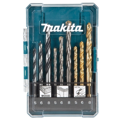 KIT BROCAS PARA MADEIRA/CONCRETO COM 9 PEÇAS MAKITA D-71962