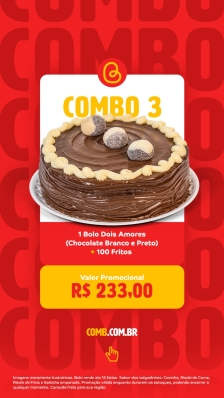 Combo 3 com 100 fritos