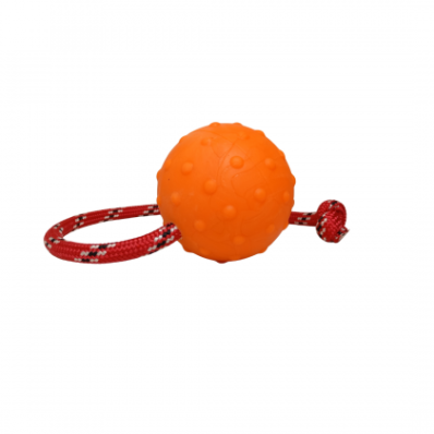 BOLA BORRACHA MACIÇA 7 CM DIÂMETRO (COM CORDA)