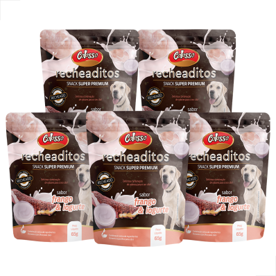 KIT 5 UN Petisc Caes Recheaditos Colosso Sab Frgo Iogurt 65g