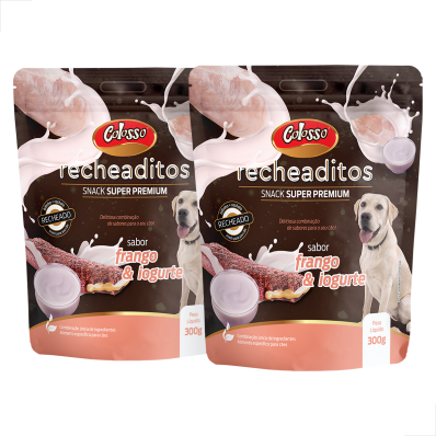 KIT 2 UN Petisc Caes Recheaditos Colosso Sab Fgo Iogurt 300g