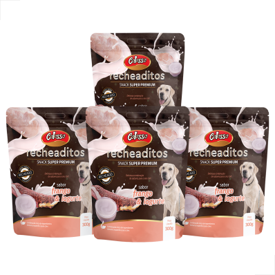 KIT 4 UN Petisc Caes Recheaditos Colosso Sab Fgo Iogurt 300g